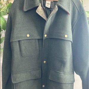 L.L. Bean, Wool Coat with Button Out Quilted Vest